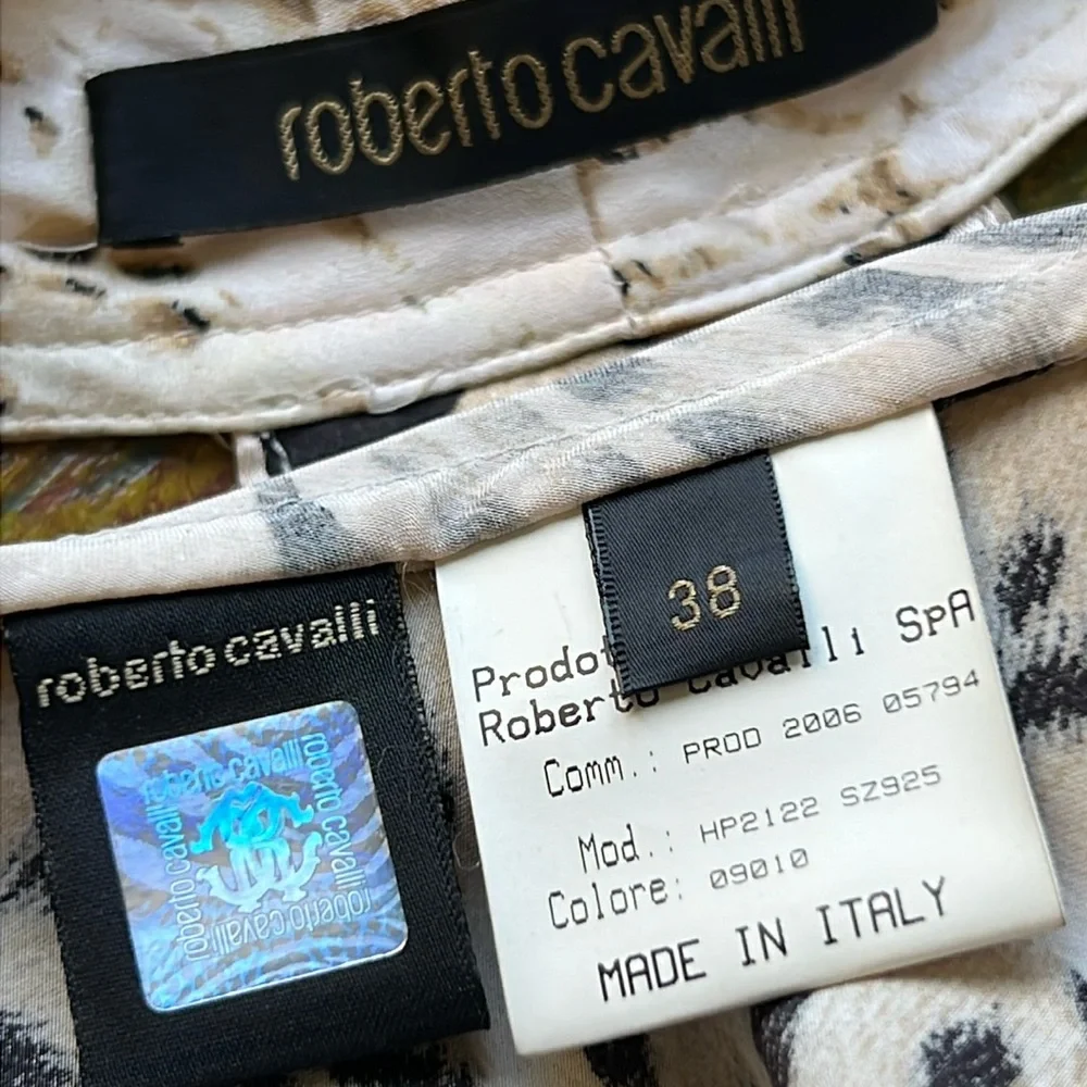 Roberto Cavalli Vintage Like New 100% Silk Leopard Print Wrap dress Sz.38 XS /S - Picture 8 of 13
